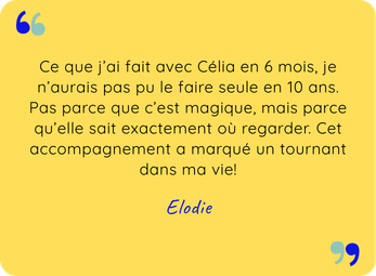 Témoignage de Elodie expliquant sa transformation grâce au travail sur ses schémas inconscients